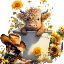 Load image into Gallery viewer, Diamond Painting - Full Round - Flowers and yak (30*30CM)
