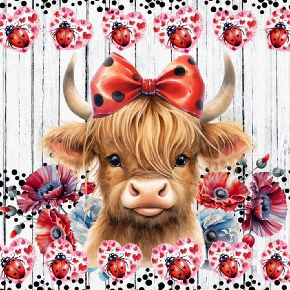 Diamond Painting - Full Round - Flowers and yak (30*30CM)
