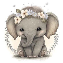 Load image into Gallery viewer, Diamond Painting - Full Round - Cute baby elephant (30*30CM)
