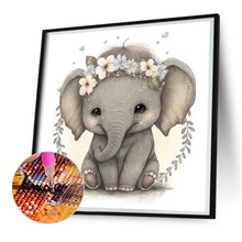Load image into Gallery viewer, Diamond Painting - Full Round - Cute baby elephant (30*30CM)
