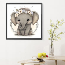 Load image into Gallery viewer, Diamond Painting - Full Round - Cute baby elephant (30*30CM)

