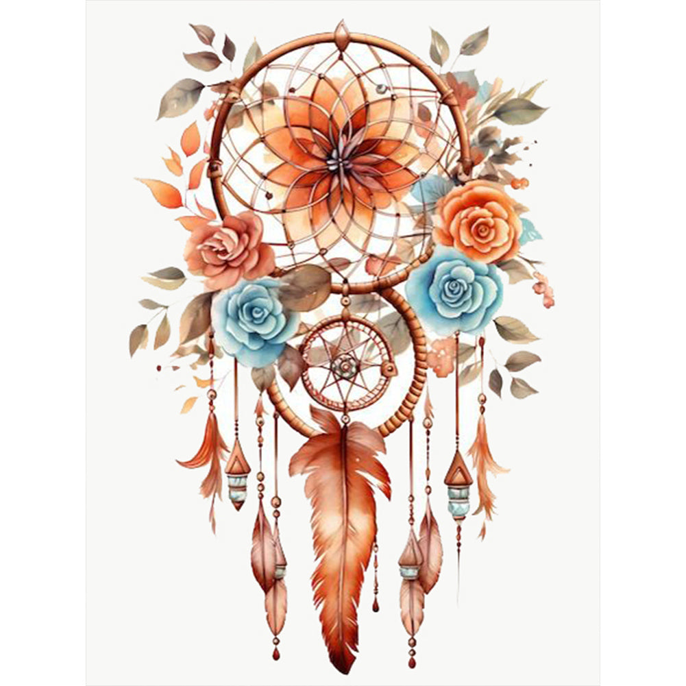 Diamond Painting - Full Round - red dream catcher (30*40CM)
