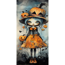 Load image into Gallery viewer, Diamond Painting - Full Round - Halloween pumpkin little witch (30*70CM)
