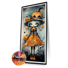 Load image into Gallery viewer, Diamond Painting - Full Round - Halloween pumpkin little witch (30*70CM)
