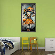 Load image into Gallery viewer, Diamond Painting - Full Round - Halloween pumpkin little witch (30*70CM)

