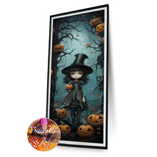 Load image into Gallery viewer, Diamond Painting - Full Round - Halloween forest little witch (30*70CM)
