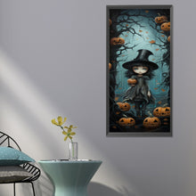 Load image into Gallery viewer, Diamond Painting - Full Round - Halloween forest little witch (30*70CM)
