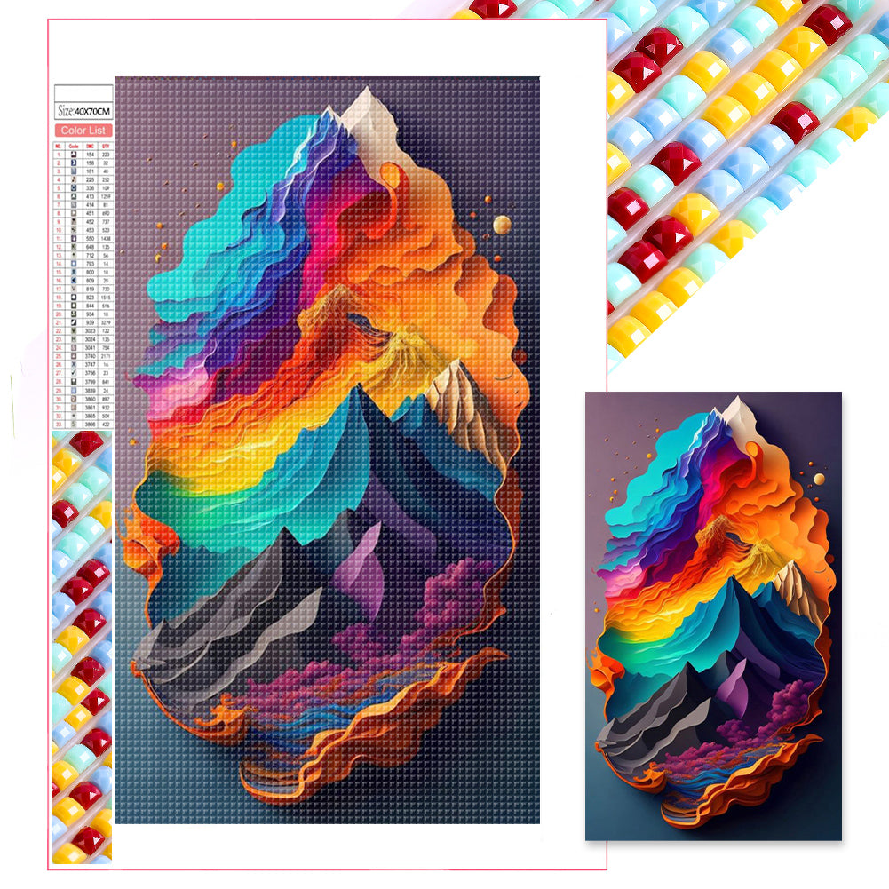 Diamond Painting - Full Square - Rainbow Hills Paper Drawing (40*70CM)