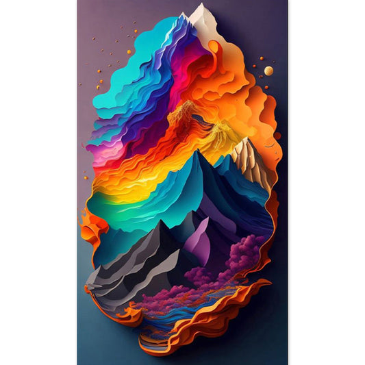 Diamond Painting - Full Square - Rainbow Hills Paper Drawing (40*70CM)
