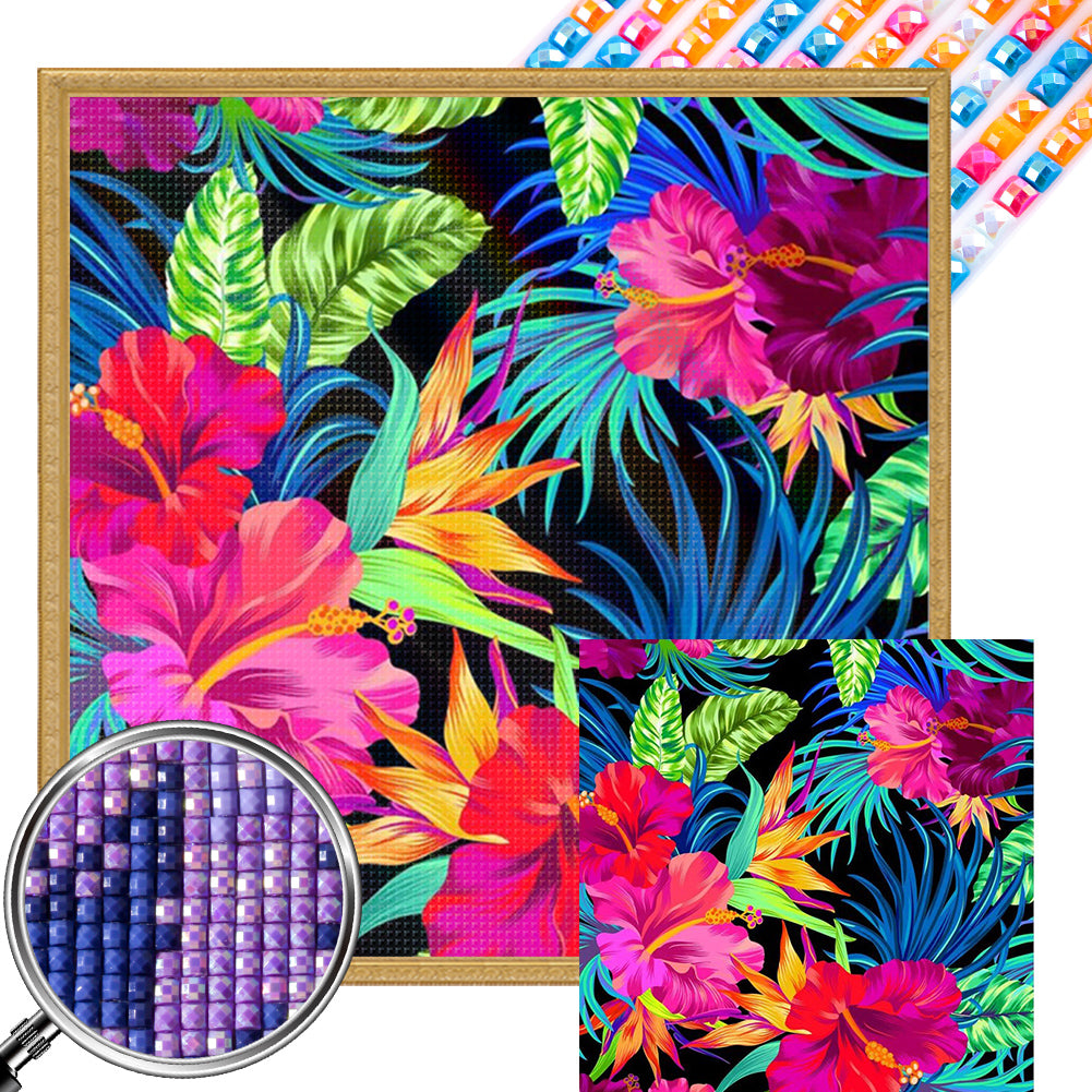AB Diamond Painting - Full Square - Passionate blooming flowers (40*40CM)
