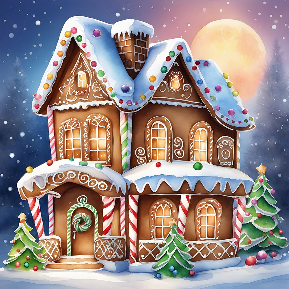 Diamond Painting - Full Round - snow cabin (30*30CM)
