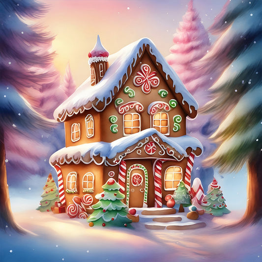 Diamond Painting - Full Round - snow cabin (30*30CM)