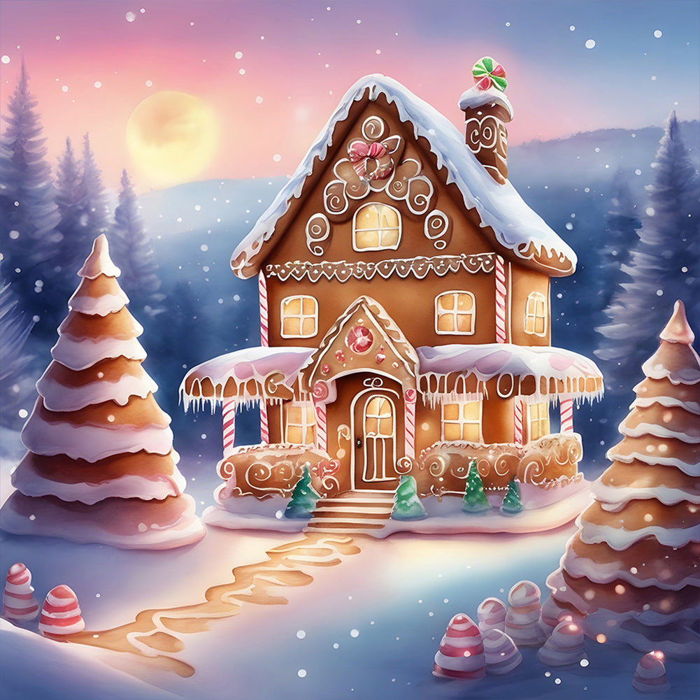 Diamond Painting - Full Round - snow cabin (30*30CM)