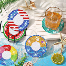 Load image into Gallery viewer, 8PCS Special Shape Diamond Painting Art Coaster Kit (Seaside Lifebuoy)

