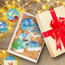 Load image into Gallery viewer, 8PCS Special Shape Diamond Painting Art Coaster Kit (Seaside Holiday)
