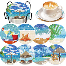 Load image into Gallery viewer, 8PCS Special Shape Diamond Painting Art Coaster Kit (Beach Holiday)
