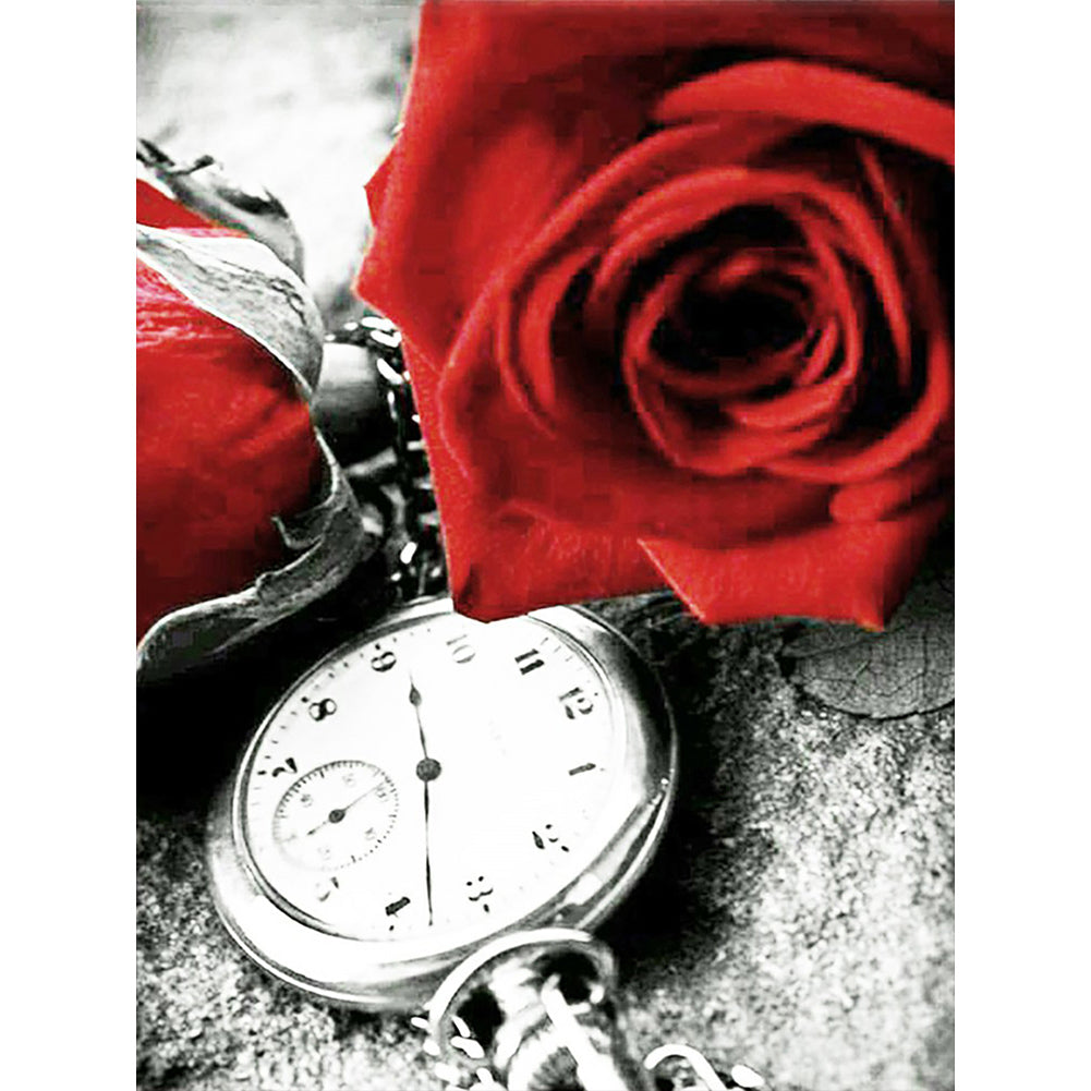 Diamond Painting - Full Round - rose clock (30*40CM)