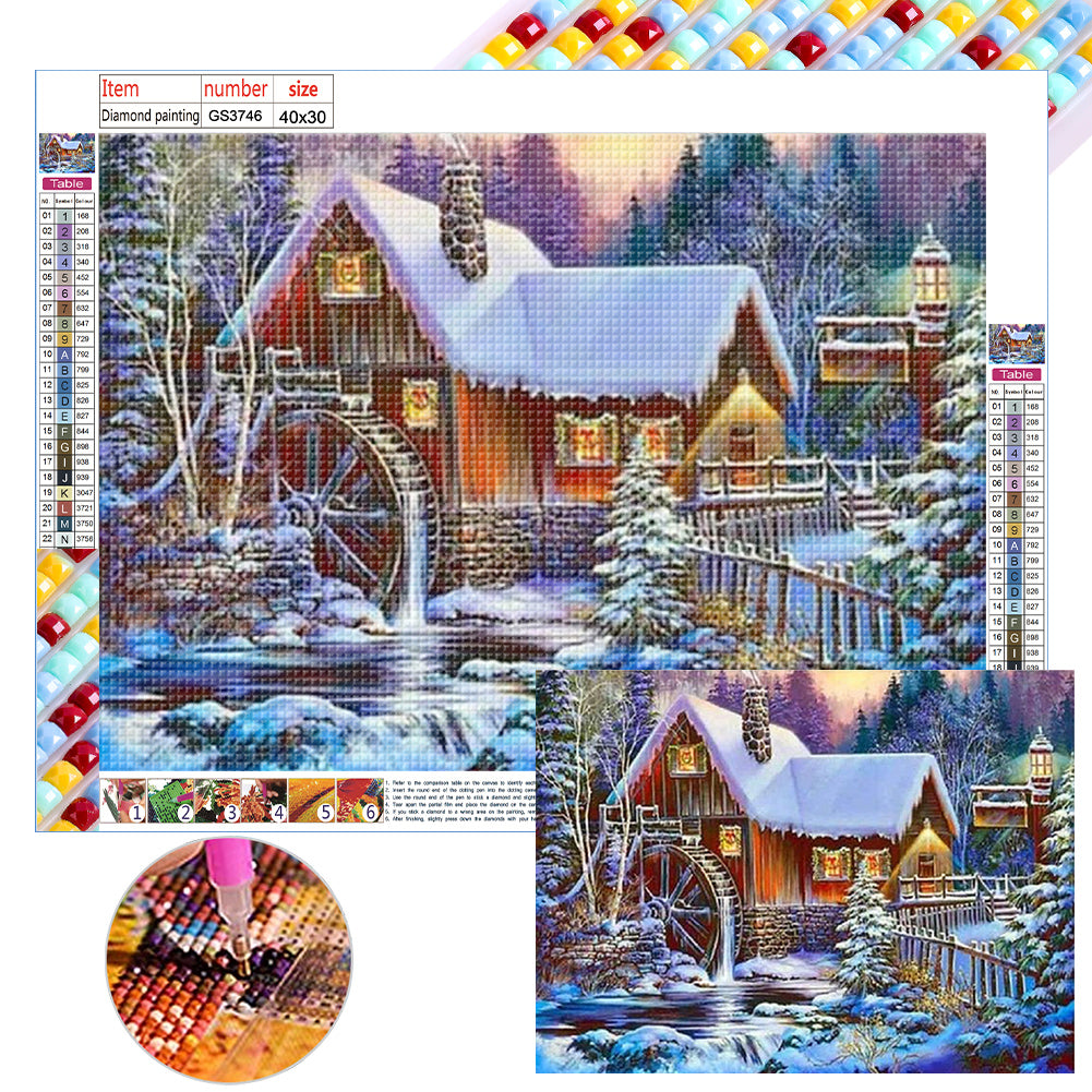Diamond Painting - Full Square - snow scenery (40*30CM)