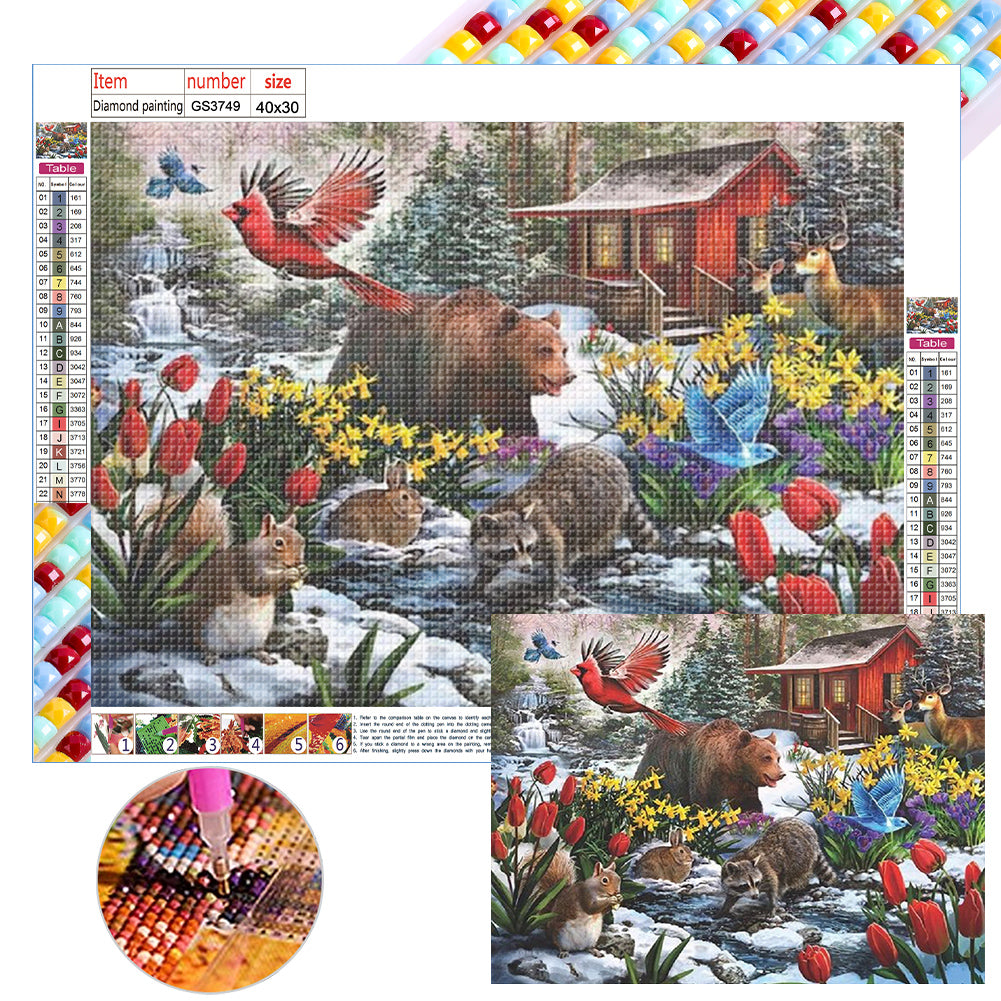 Diamond Painting - Full Square - snow scenery (40*30CM)