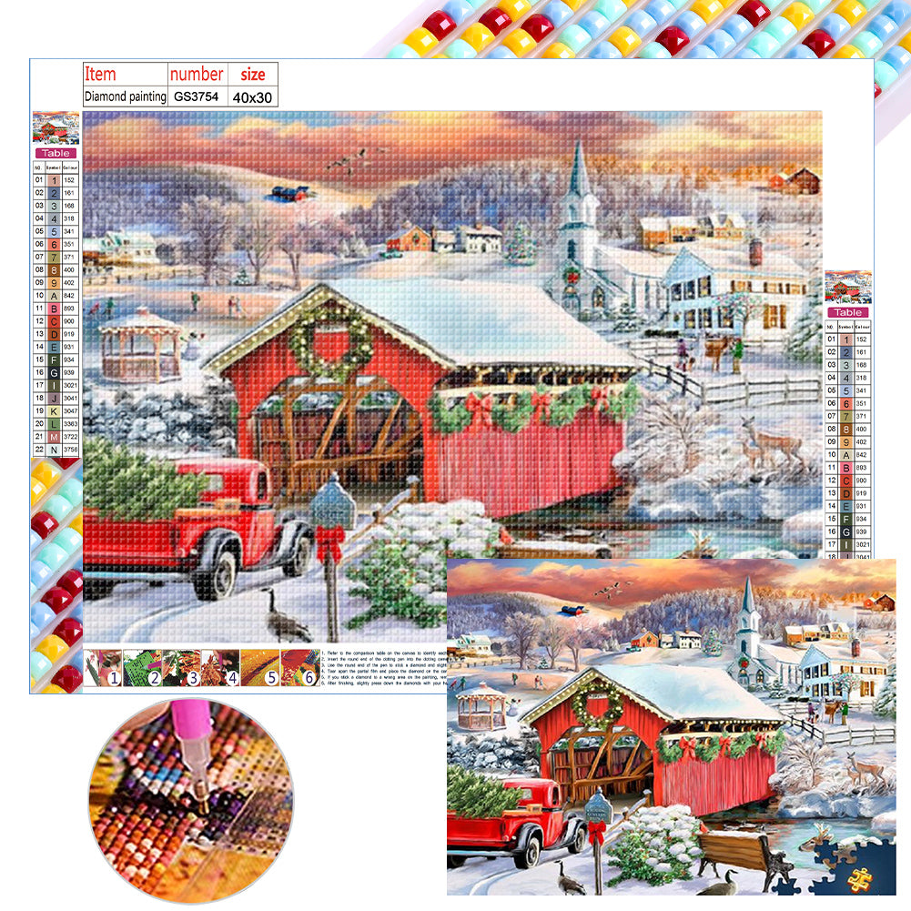 Diamond Painting - Full Square - snow scenery (40*30CM)