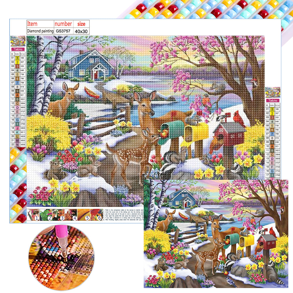 Diamond Painting - Full Square - snow scenery (40*30CM)