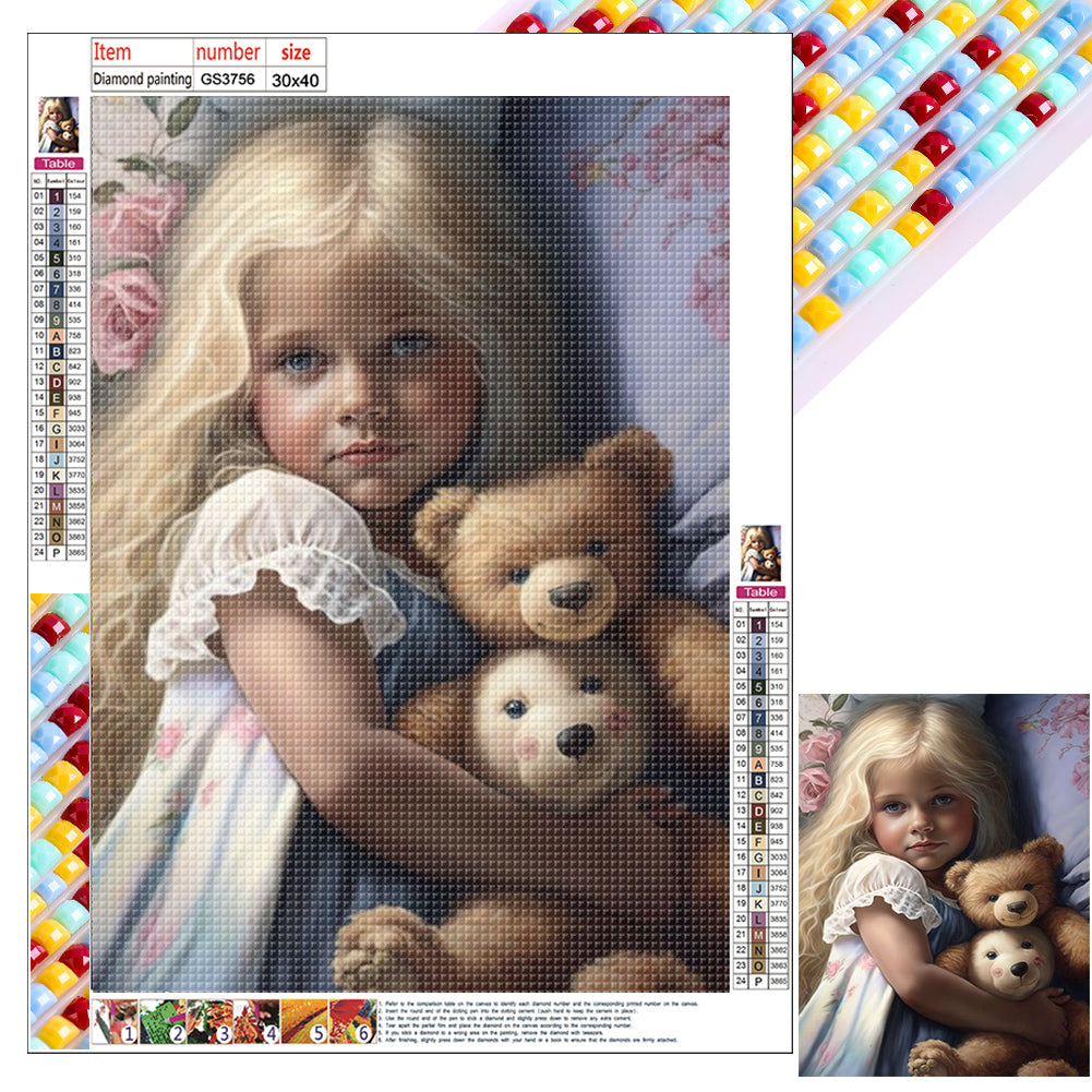 Diamond Painting - Full Square - Cute pets and girls (30*40CM)