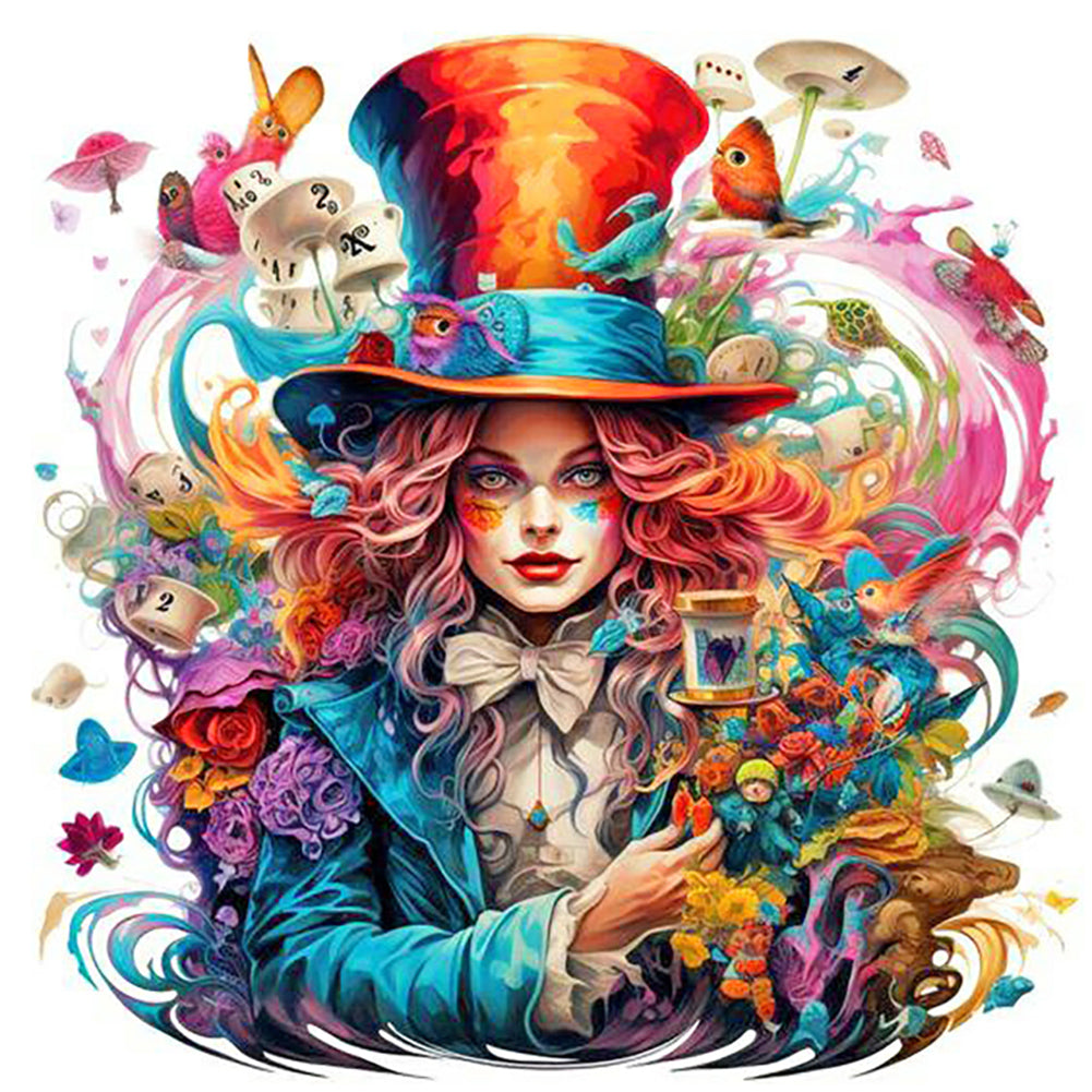 Diamond Painting - Full Round - Mad Hatter Alice (40*40CM)