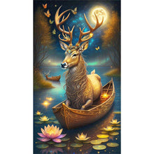 Load image into Gallery viewer, Diamond Painting - Full Round - Deer on the boat (40*70CM)
