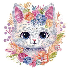 Load image into Gallery viewer, Diamond Painting - Partial Special Shaped - Huahua and kitten (30*30CM)

