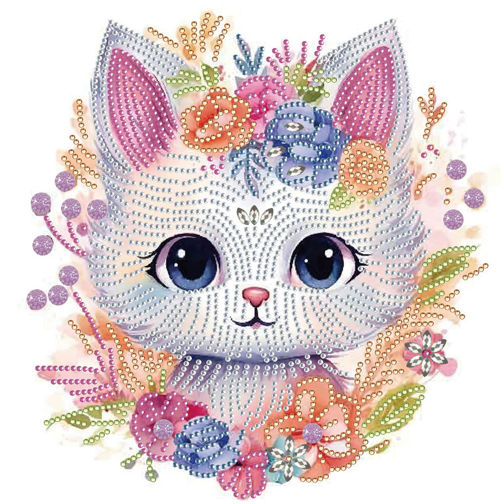 Diamond Painting - Partial Special Shaped - Huahua and kitten (30*30CM)