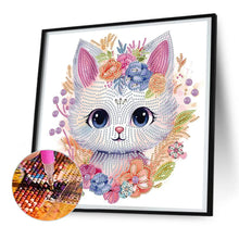 Load image into Gallery viewer, Diamond Painting - Partial Special Shaped - Huahua and kitten (30*30CM)
