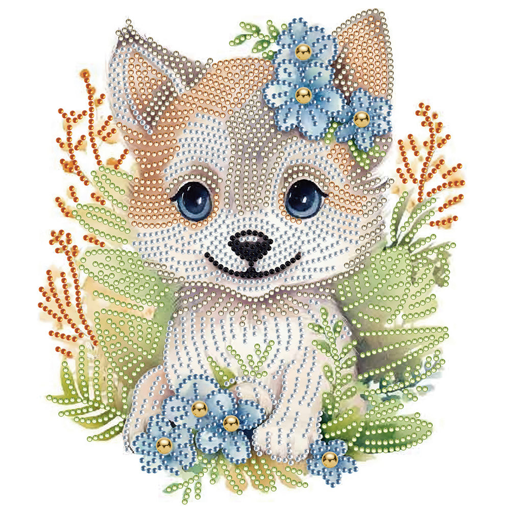 Diamond Painting - Partial Special Shaped - Huahua and puppy (30*30CM)