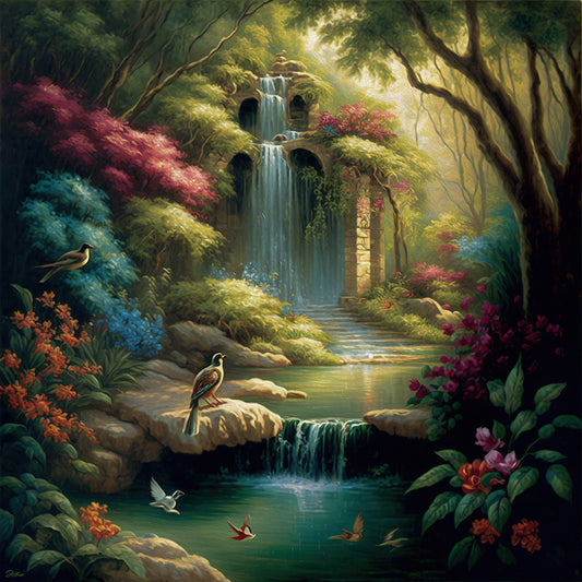Diamond Painting - Full Round - Secret place in the woods (30*30CM)