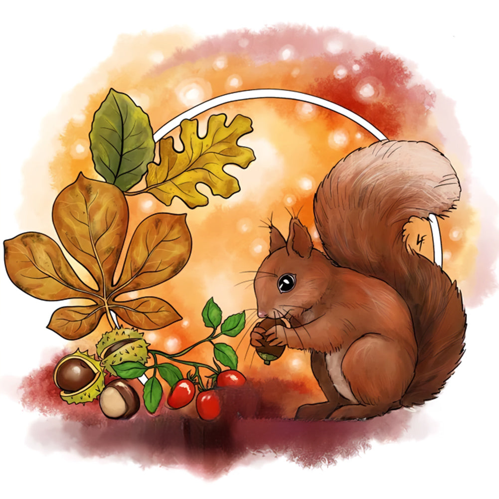 Diamond Painting - Full Round - squirrel (30*30CM)