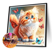 Load image into Gallery viewer, Diamond Painting - Full Round - butterfly and kitten (30*30CM)
