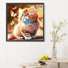 Load image into Gallery viewer, Diamond Painting - Full Round - butterfly and kitten (30*30CM)
