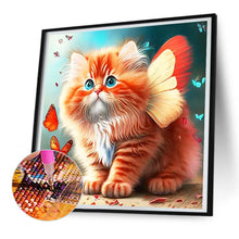 Load image into Gallery viewer, Diamond Painting - Full Round - butterfly and kitten (30*30CM)
