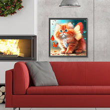 Load image into Gallery viewer, Diamond Painting - Full Round - butterfly and kitten (30*30CM)
