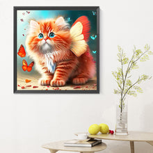 Load image into Gallery viewer, Diamond Painting - Full Round - butterfly and kitten (30*30CM)
