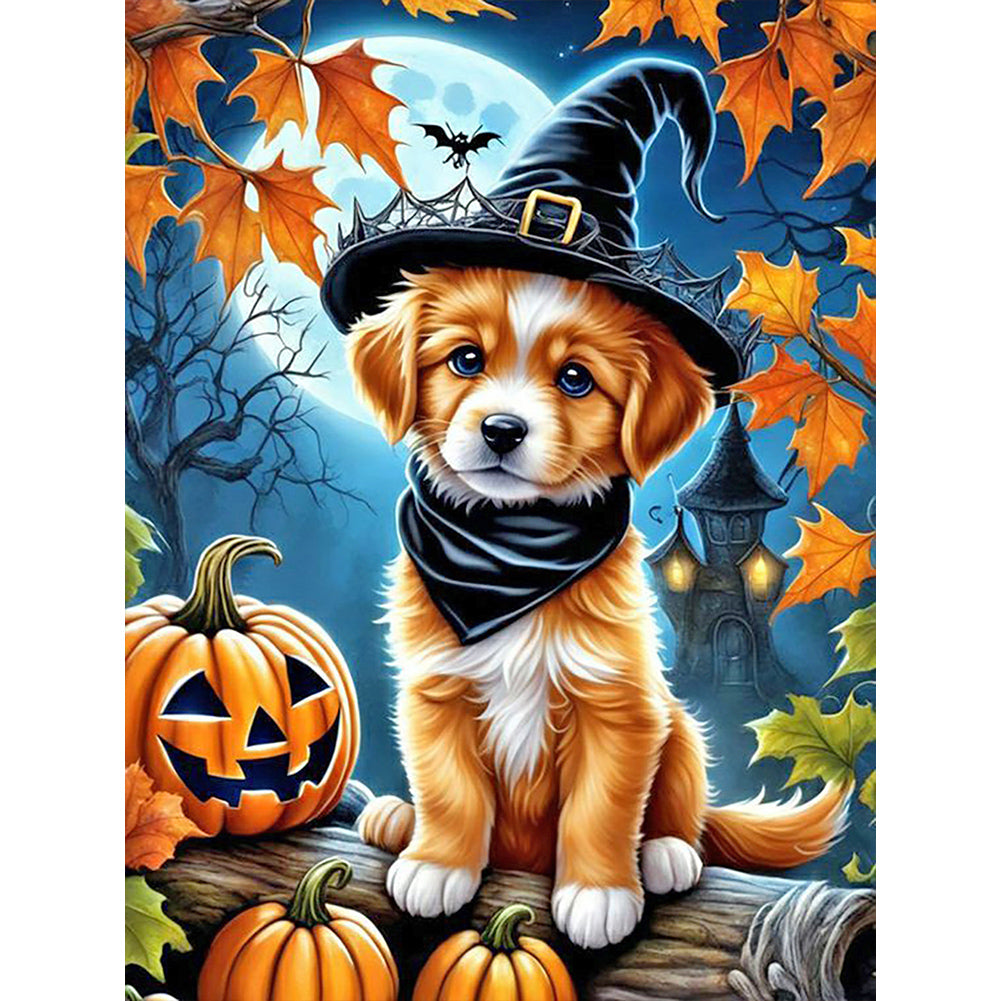 Diamond Painting - Full Round - halloween cats and dogs (30*40CM)