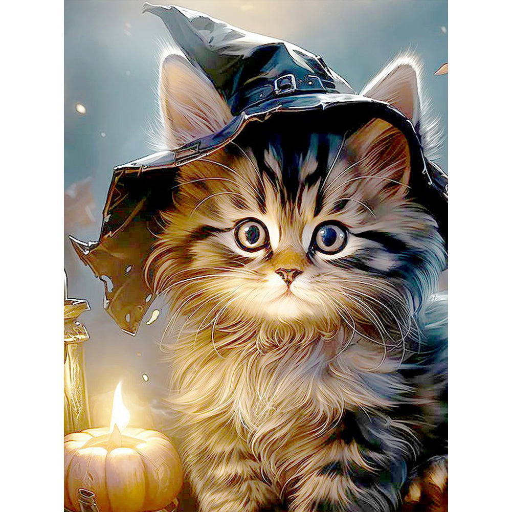 Diamond Painting - Full Round - halloween cats and dogs (30*40CM)