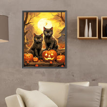 Load image into Gallery viewer, Diamond Painting - Full Round - halloween cats and dogs (30*40CM)
