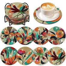 Load image into Gallery viewer, 8PCS Special Shape Diamond Painting DIY Coaster with Holder (Floral Plane)
