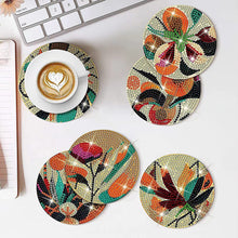 Load image into Gallery viewer, 8PCS Special Shape Diamond Painting DIY Coaster with Holder (Floral Plane)
