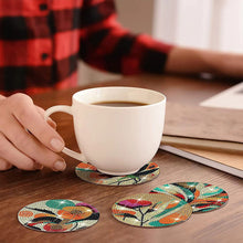 Load image into Gallery viewer, 8PCS Special Shape Diamond Painting DIY Coaster with Holder (Floral Plane)
