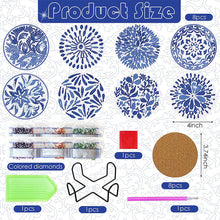 Load image into Gallery viewer, 8PCS Special Shape Diamond Painting DIY Coaster with Holder (Celadon)
