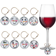Load image into Gallery viewer, 8PCS Diamond Painting Hanging Decor Dog Paw Diamond Wine Glass Charms Expression
