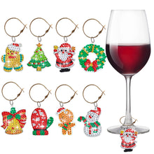 Load image into Gallery viewer, 8PCS Diamond Painting Hanging Decor Dog Paw Diamond Wine Glass Charms Expression
