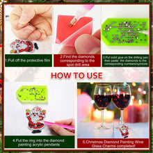 Load image into Gallery viewer, 8PCS Diamond Painting Hanging Decor Dog Paw Diamond Wine Glass Charms Expression
