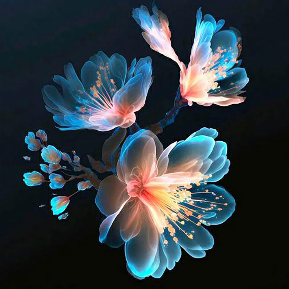 Diamond Painting - Full Round - Fluorescent crystal flowers (30*30CM)